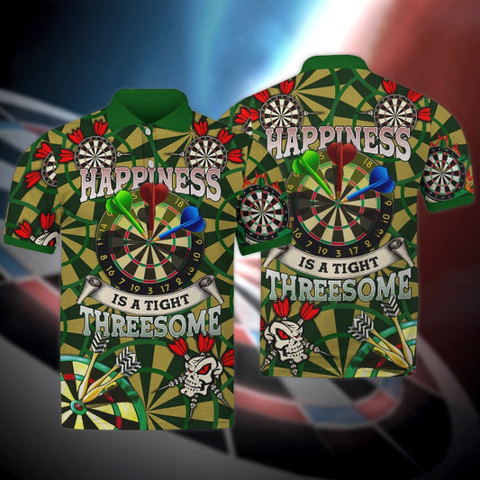 Happiness Is a Tight Threesome Darts Button Polo