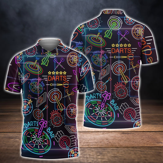 Born To Play Shoot To Thrill Darts Button Polo