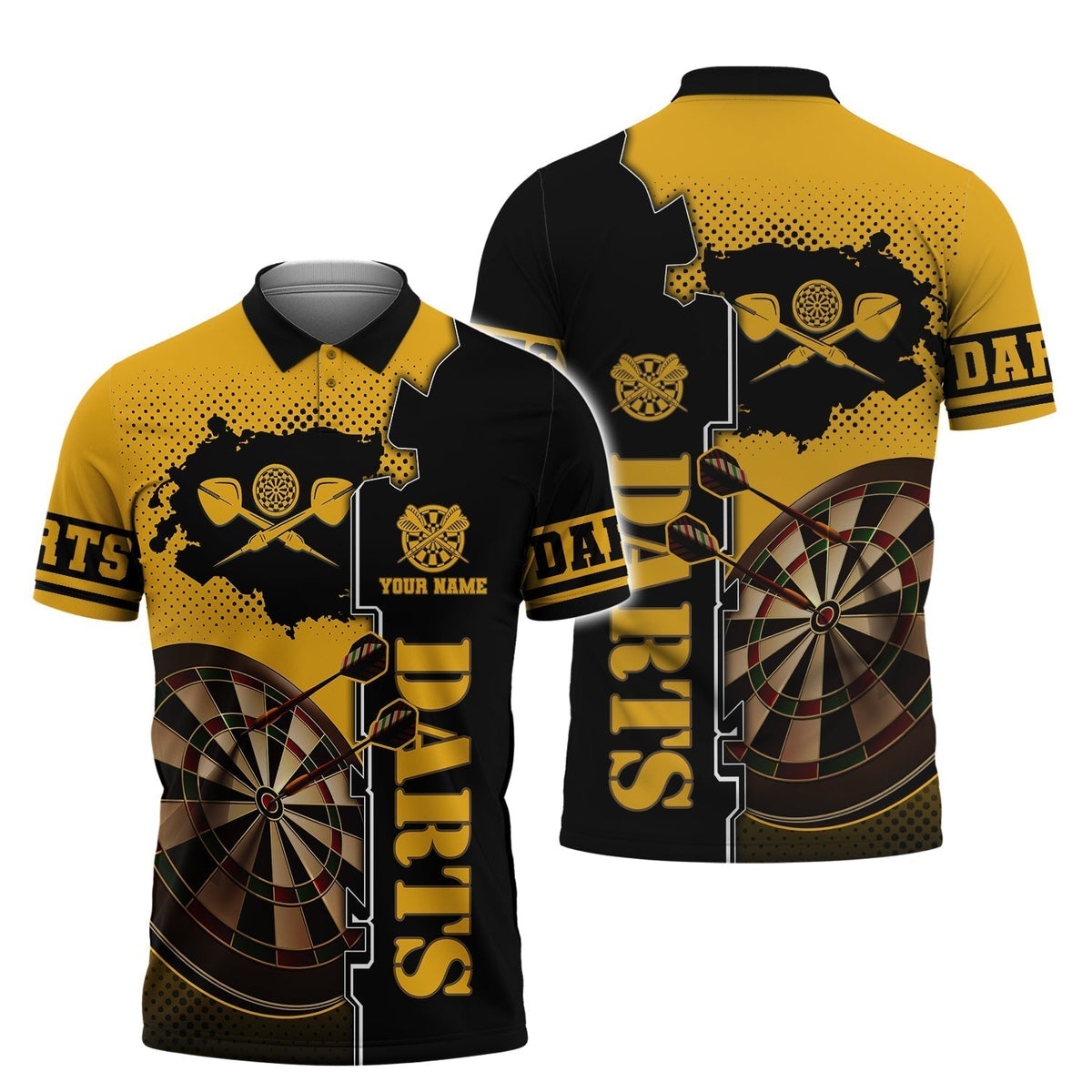 In My Heart Personalized Darts Button Polo
