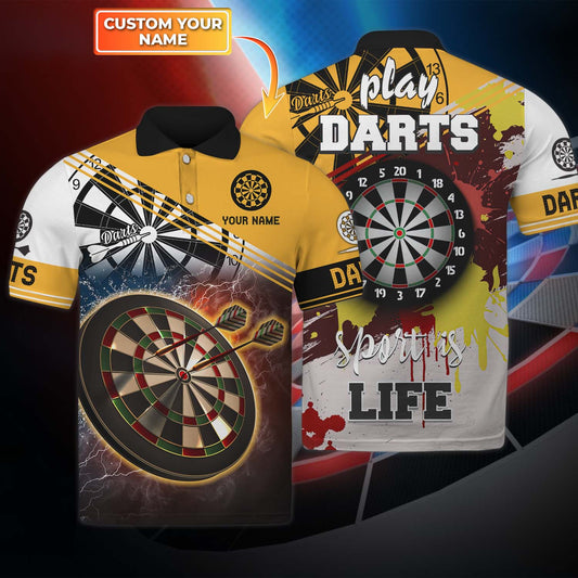 Thunder Fire and Water Personalized Darts Button Polo