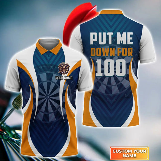 Put Me Down for 100 for Player Personalized Darts Button Polo