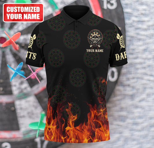 The Death Do Us Fire Personalized Darts Button Polo