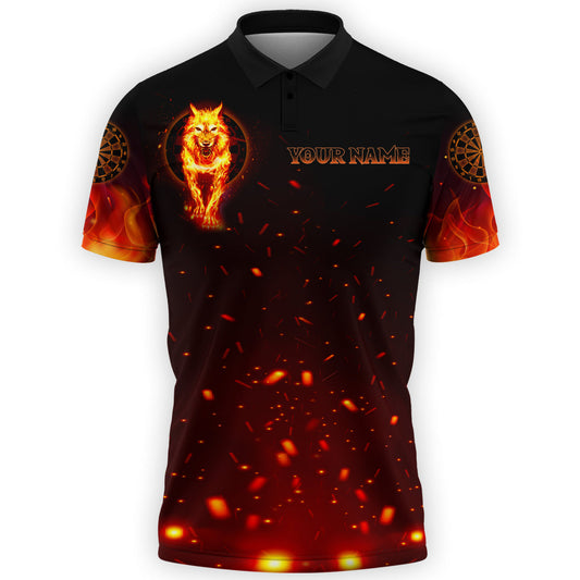 Wolf Personalized Darts Button Polo