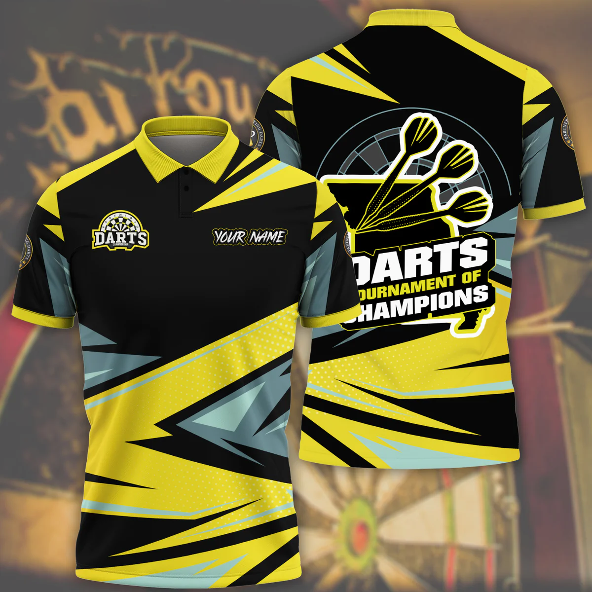Tournament of Champions Personalized Darts Button Polo
