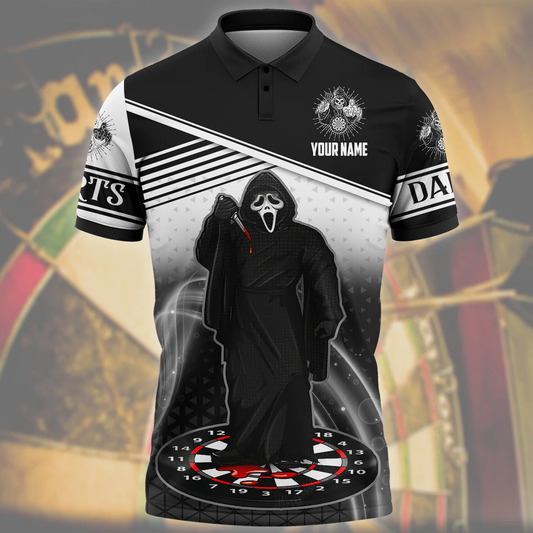 Horror Personalized Darts Button Polo