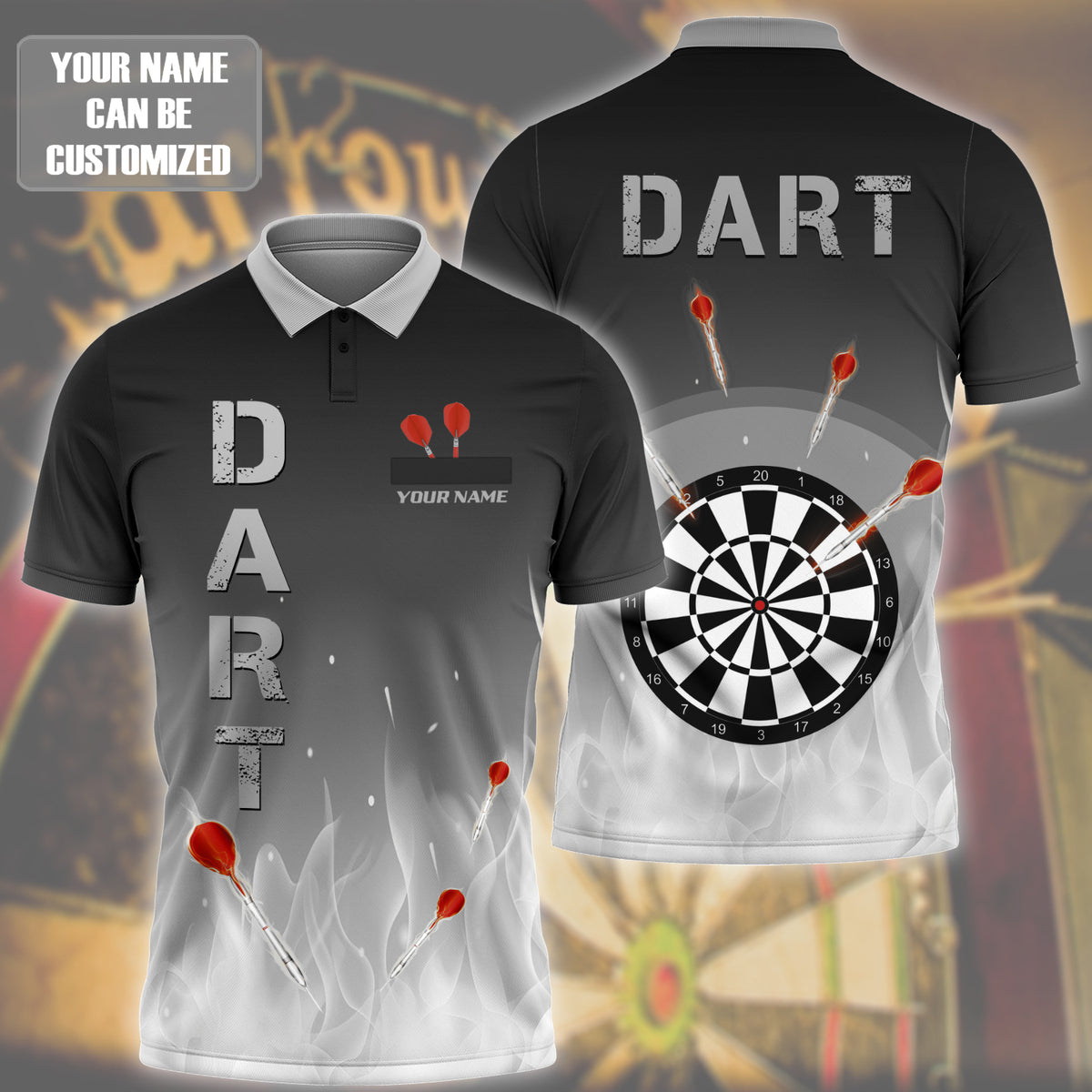 Game Fire Multi Color Player Player Personalized Darts Button Polo