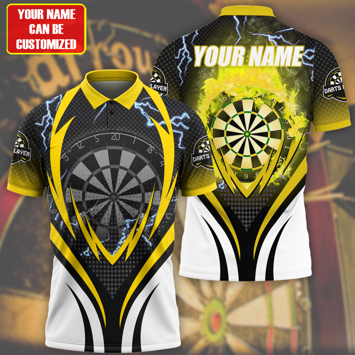 For Teams Personalized Darts Button Polo