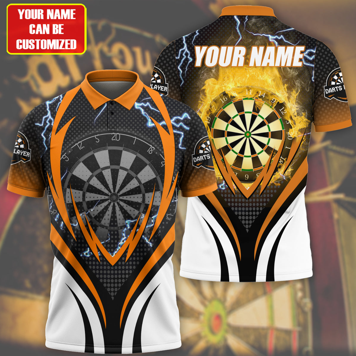 For Teams Personalized Darts Button Polo
