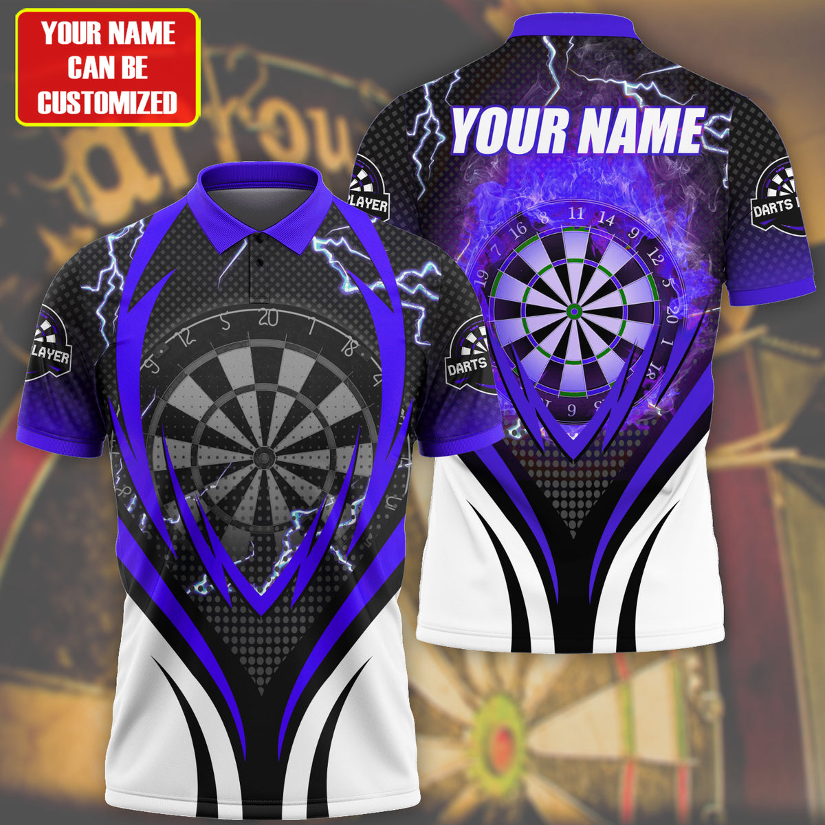 For Teams Multicolor Personalized Darts Button Polo
