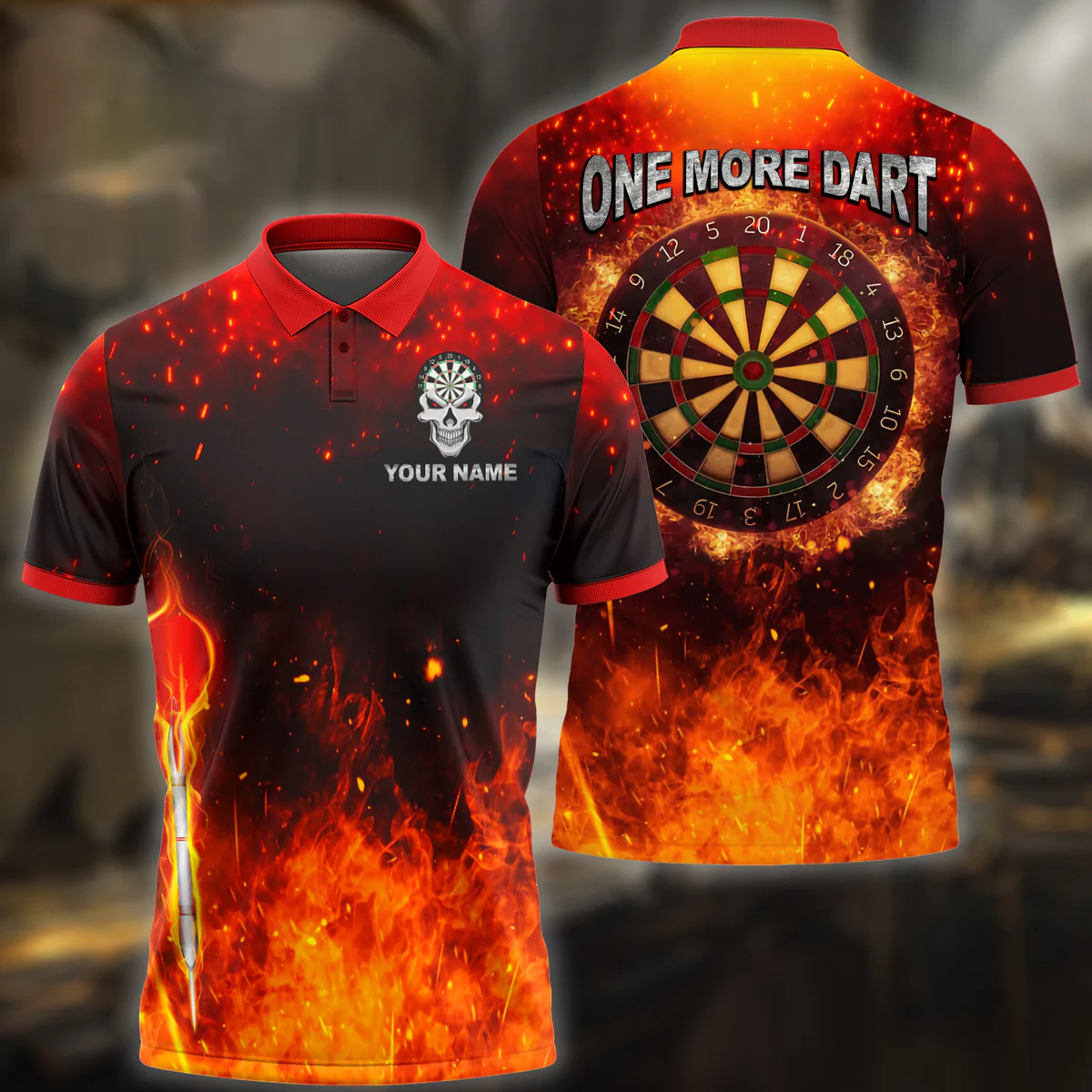 One More for Players with Personalized Darts Button Polo