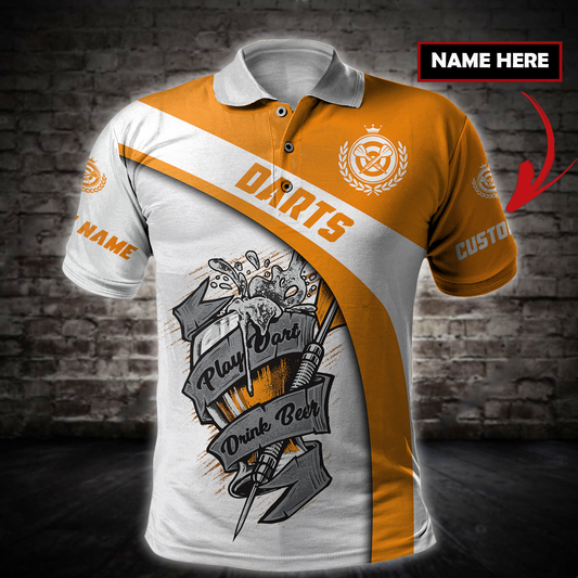 Beer Personalized Darts Button Polo