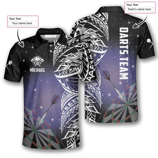 Night Sky Personalized Darts Button Polo