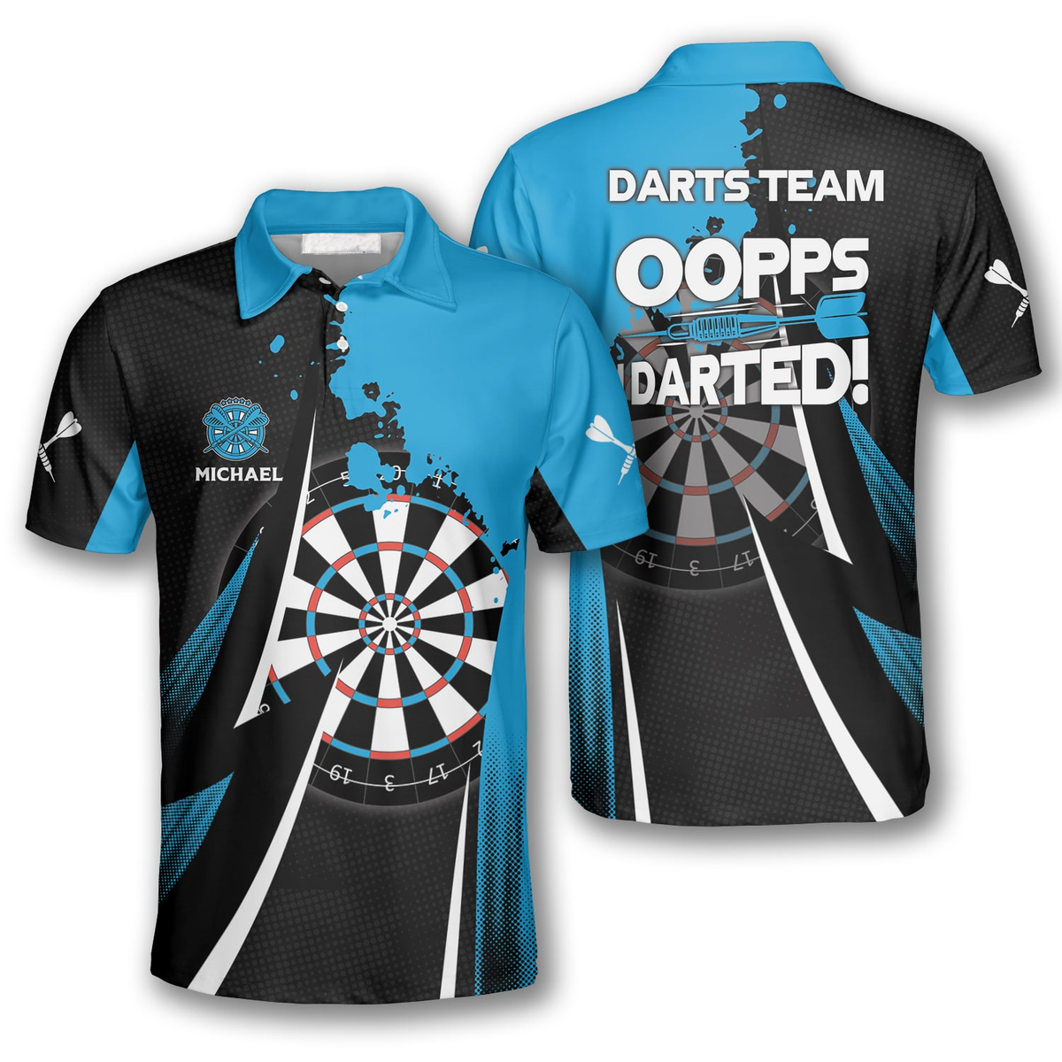 Oopps I Darted Personalized Darts Button Polo