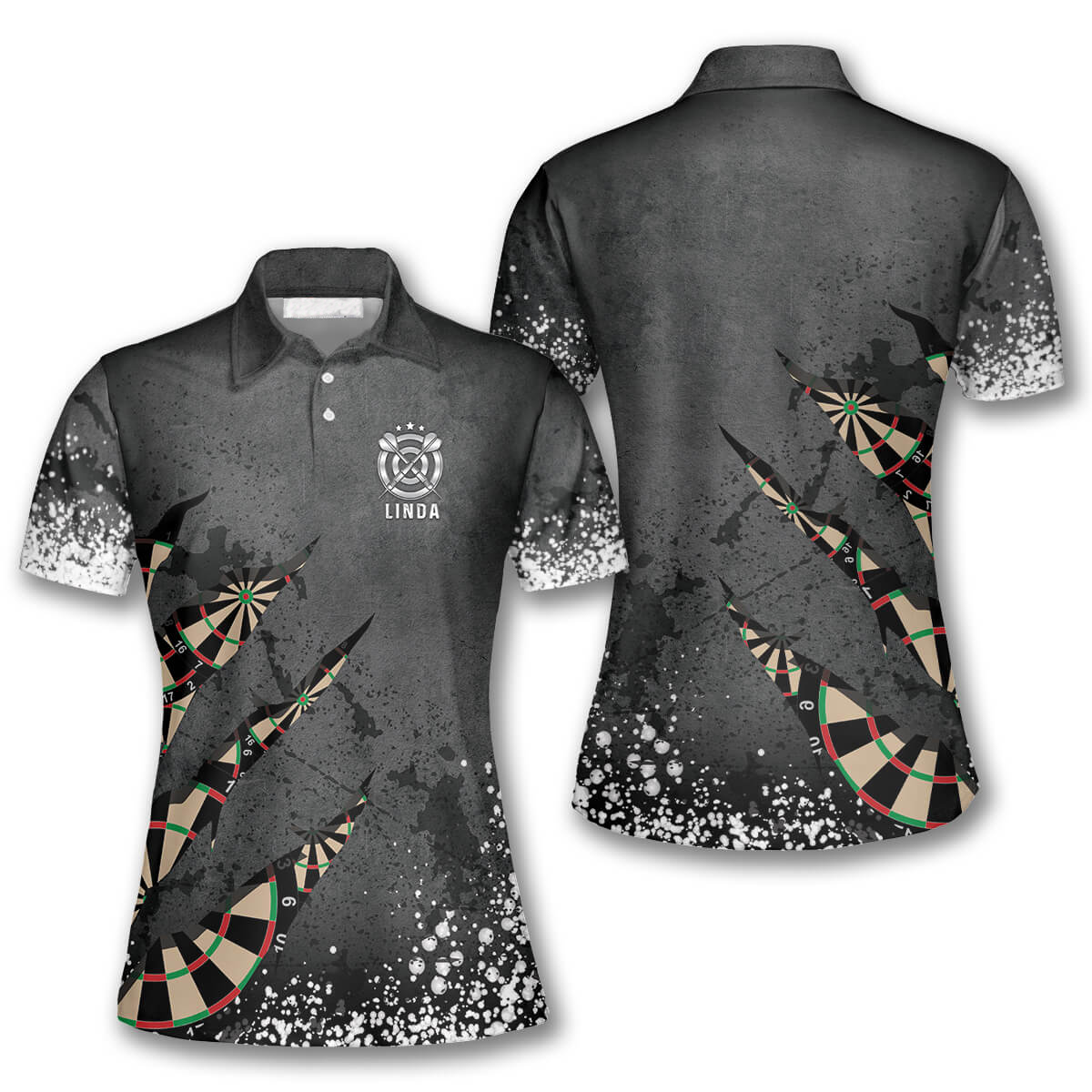 Paint Splash Personalized Darts Button Polo