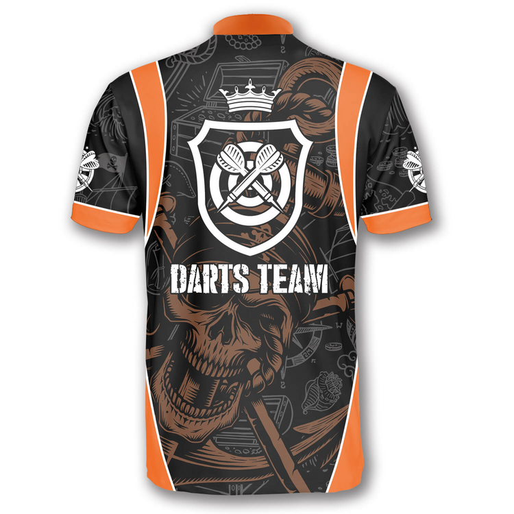 Pirate Skull and Personalized Darts Button Polo