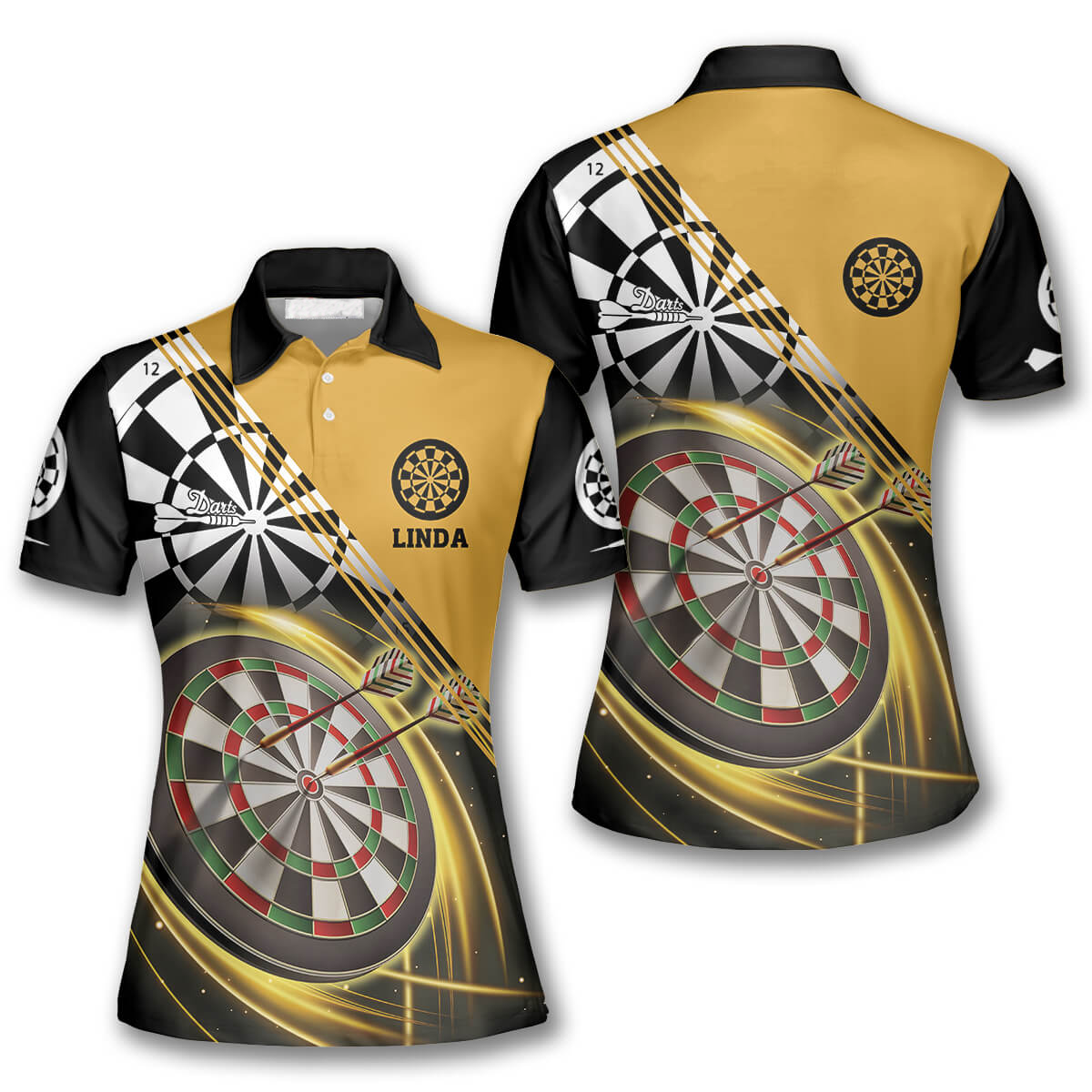 In Heart Personalized Darts Button Polo