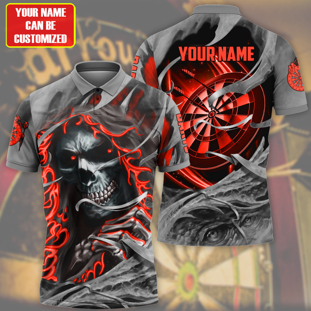 Reaper ( More Color Options ) Personalized Darts Button Polo
