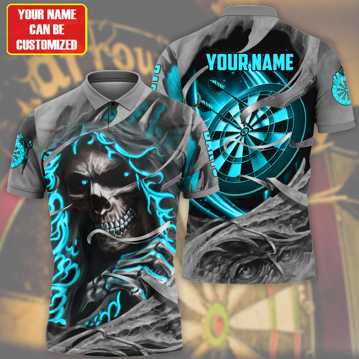 Reaper ( More Color Options ) Personalized Darts Button Polo