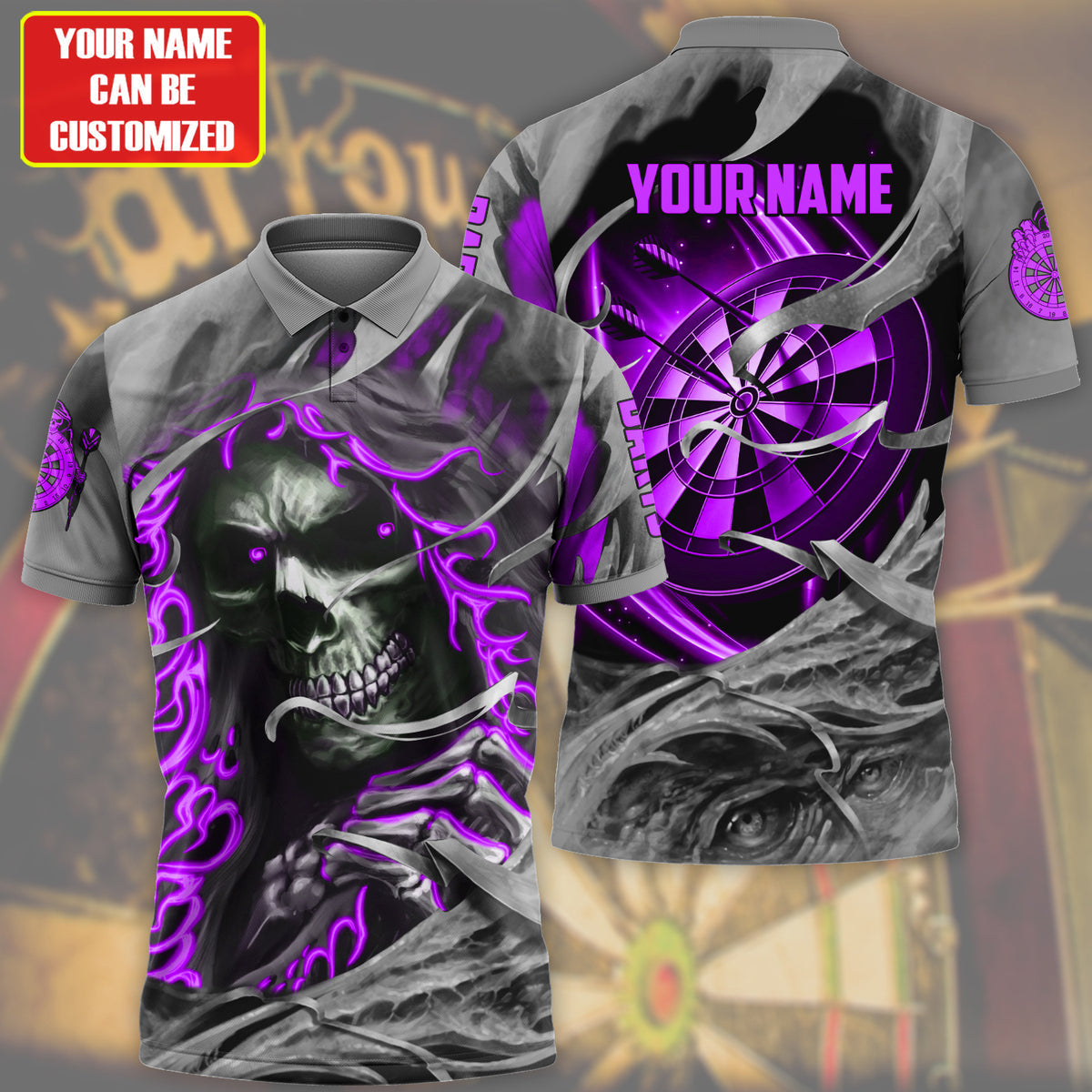 Reaper ( More Color Options ) Personalized Darts Button Polo