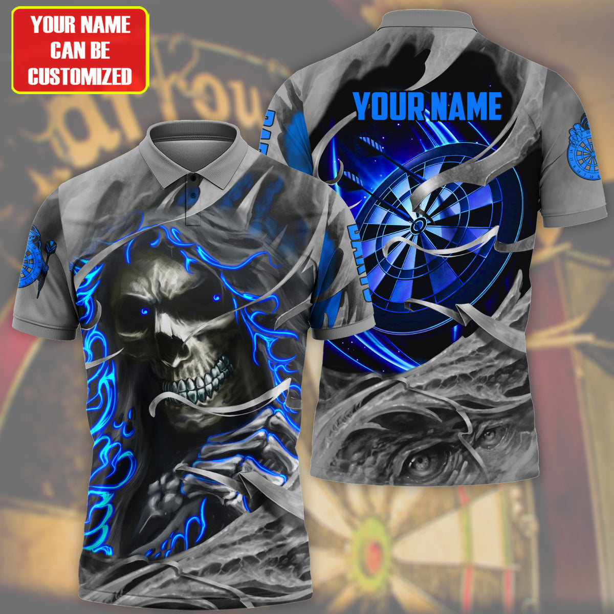 Reaper ( More Color Options ) Personalized Darts Button Polo