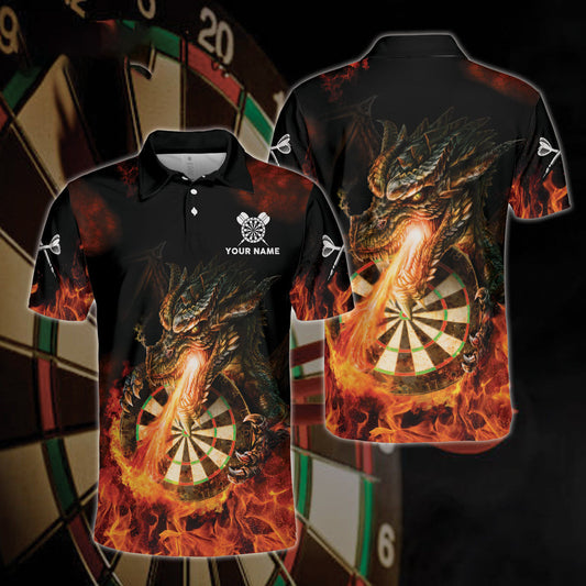 Dragon Fire Personalized Darts Button Polo
