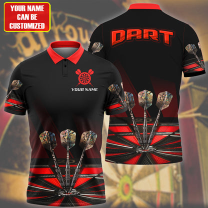 Multi Color Personalized Darts Button Polo — Design 02