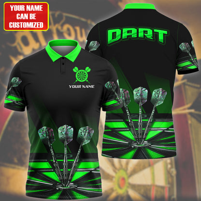 Multi Color Personalized Darts Button Polo — Design 02