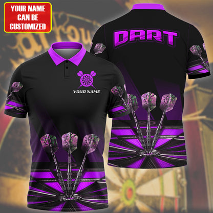 Multi Color Personalized Darts Button Polo — Design 02