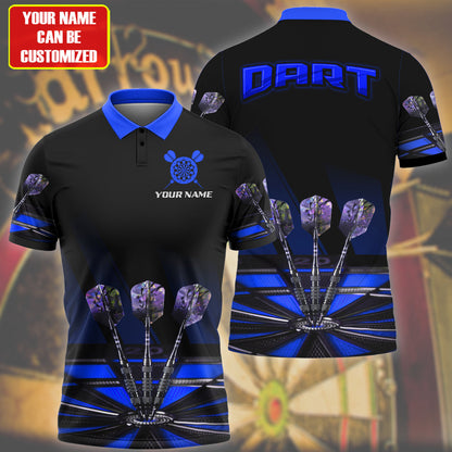 Multi Color Personalized Darts Button Polo — Design 02