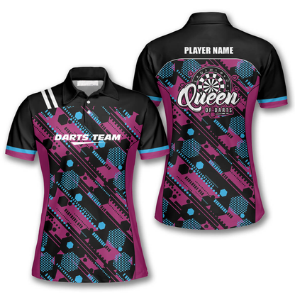 Hexagon Pattern Personalized Darts Button Polo