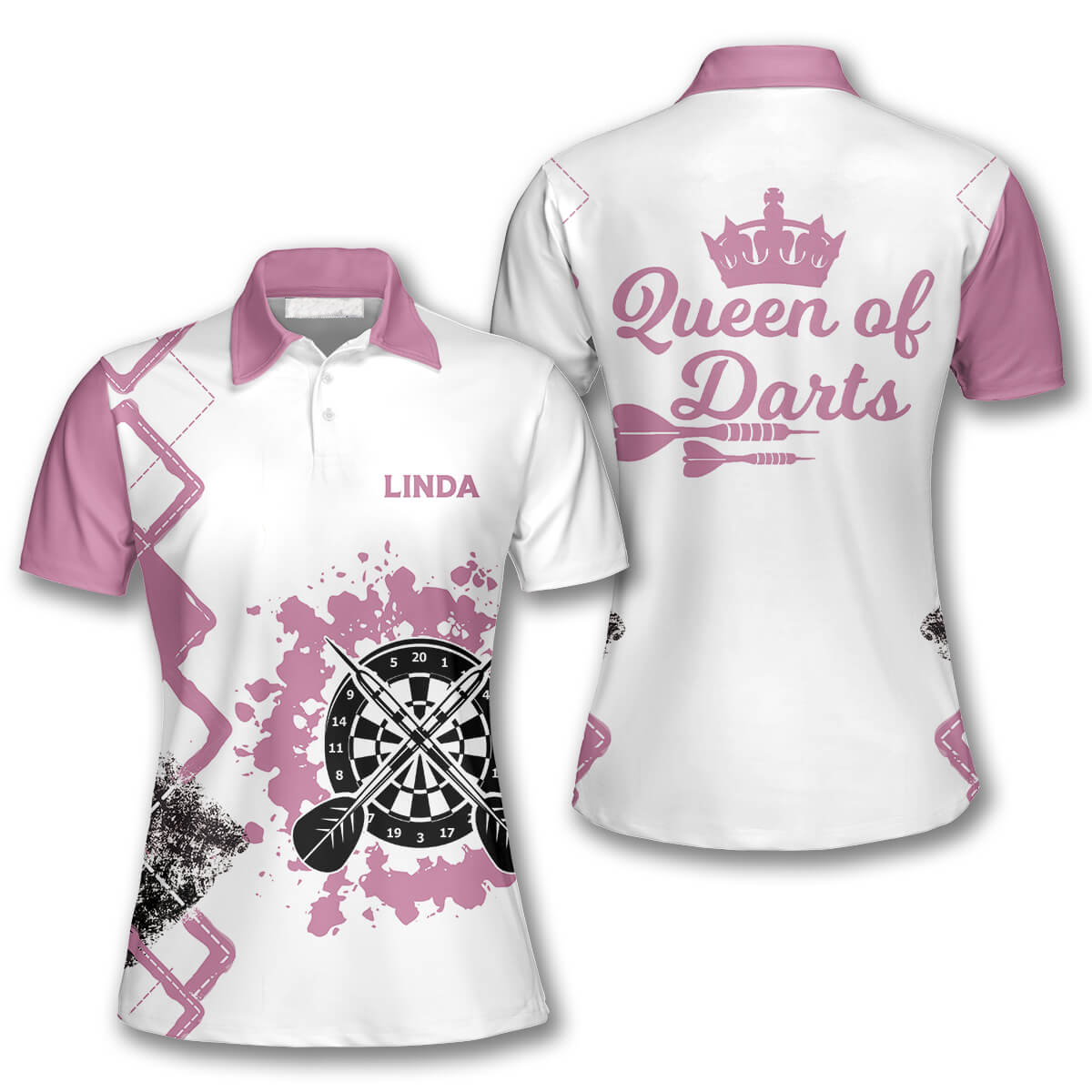 Queen of Personalized Darts Button Polo