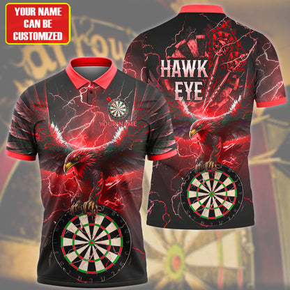 Hawkeye Multi Color for Player Personalized Darts Button Polo