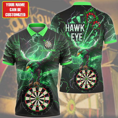 Hawkeye Multi Color for Player Personalized Darts Button Polo