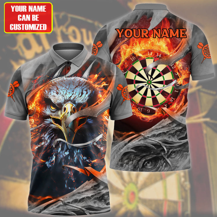 Flame Eagle 2 Personalized Darts Button Polo