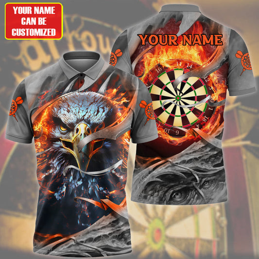 Flame Eagle 2 Personalized Darts Button Polo