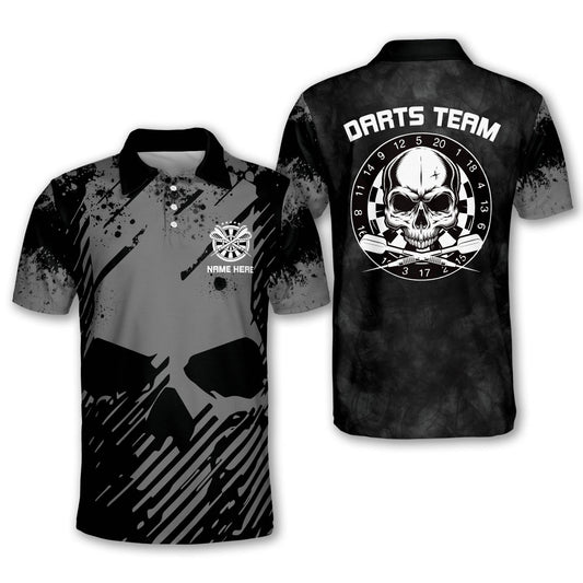 Team Skull Personalized Darts Button Polo