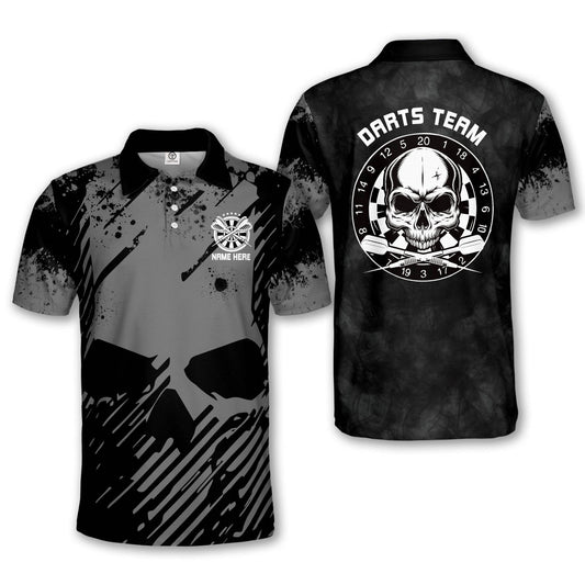 Skull Personalized Darts Button Polo