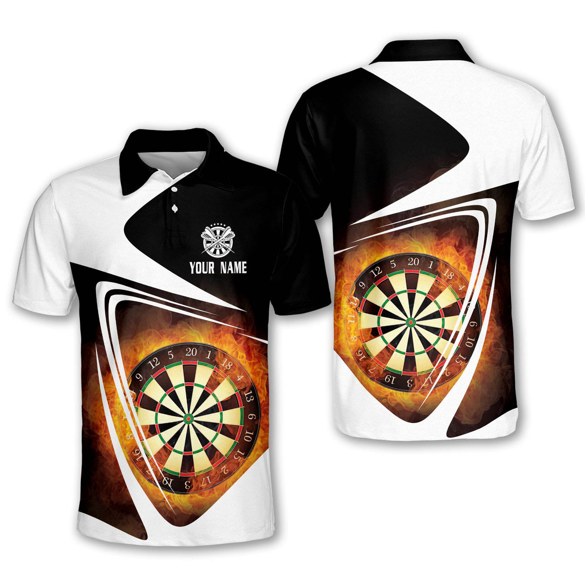Funny Personalized Darts Button Polo — Design 06