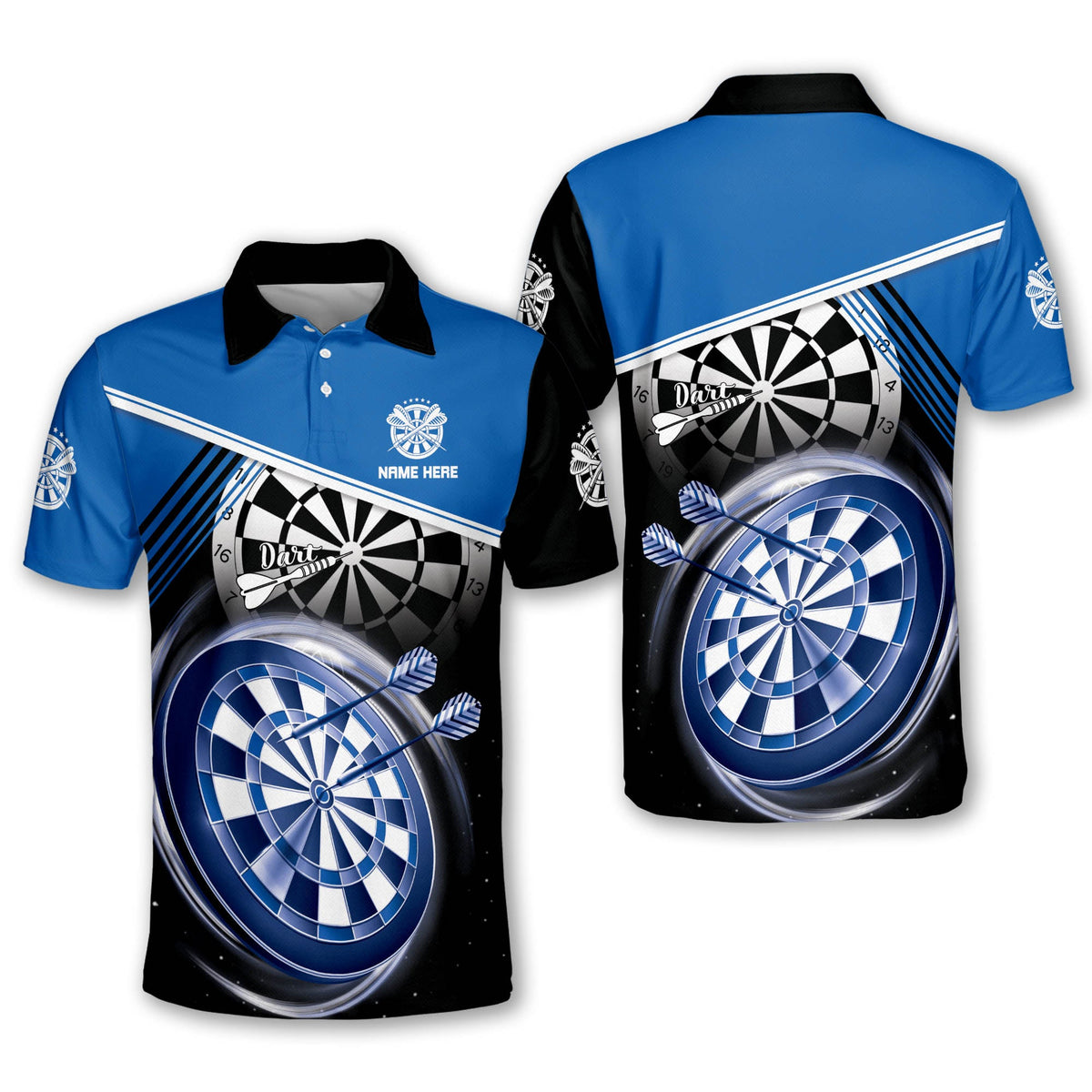 Funny Personalized Darts Button Polo — Design 05
