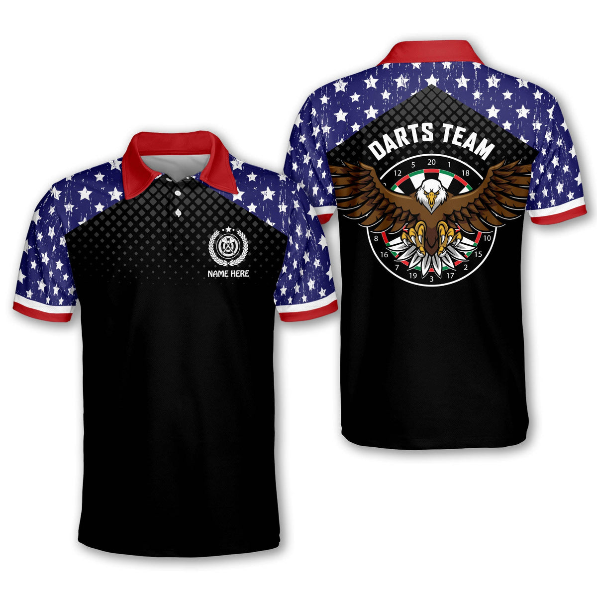 American Eagle Personalized Darts Button Polo