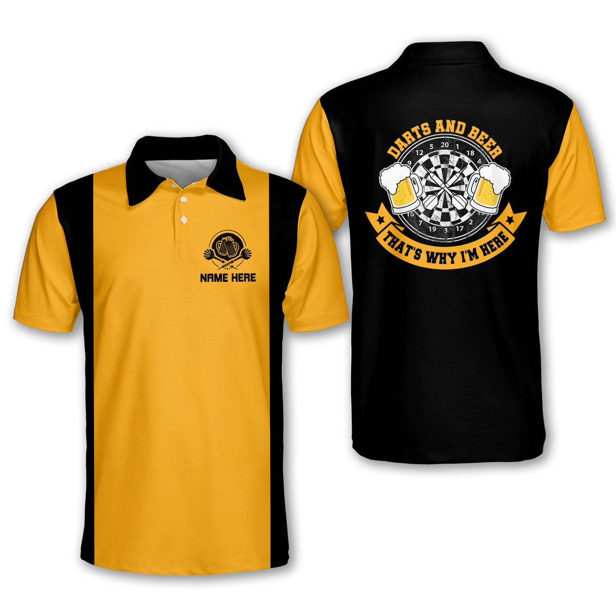 That's Why I'm Here Personalized Darts Button Polo