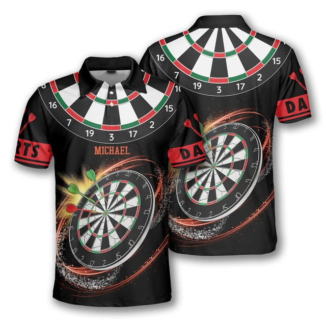 Sports Beer Club Games 3dprint Summer Casual Personalized Darts Button Polo