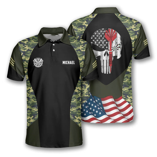 Camo Personalized Darts Button Polo