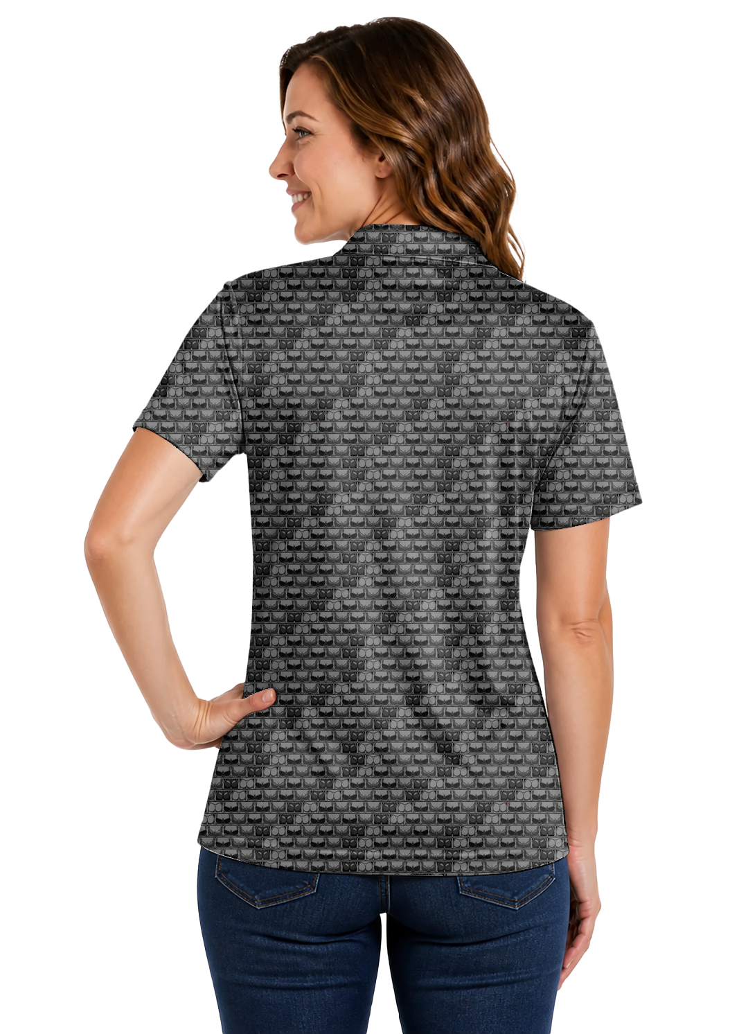 Lowrise Highleg Double Take Golf Polo Shirt 14 – female back