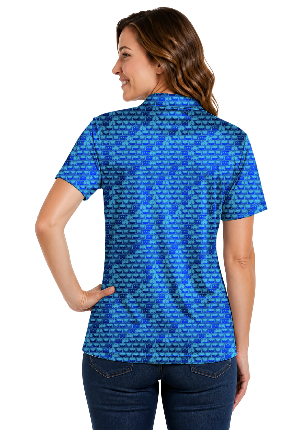 Lowrise Highleg Double Take Golf Polo Shirt 05 – female back