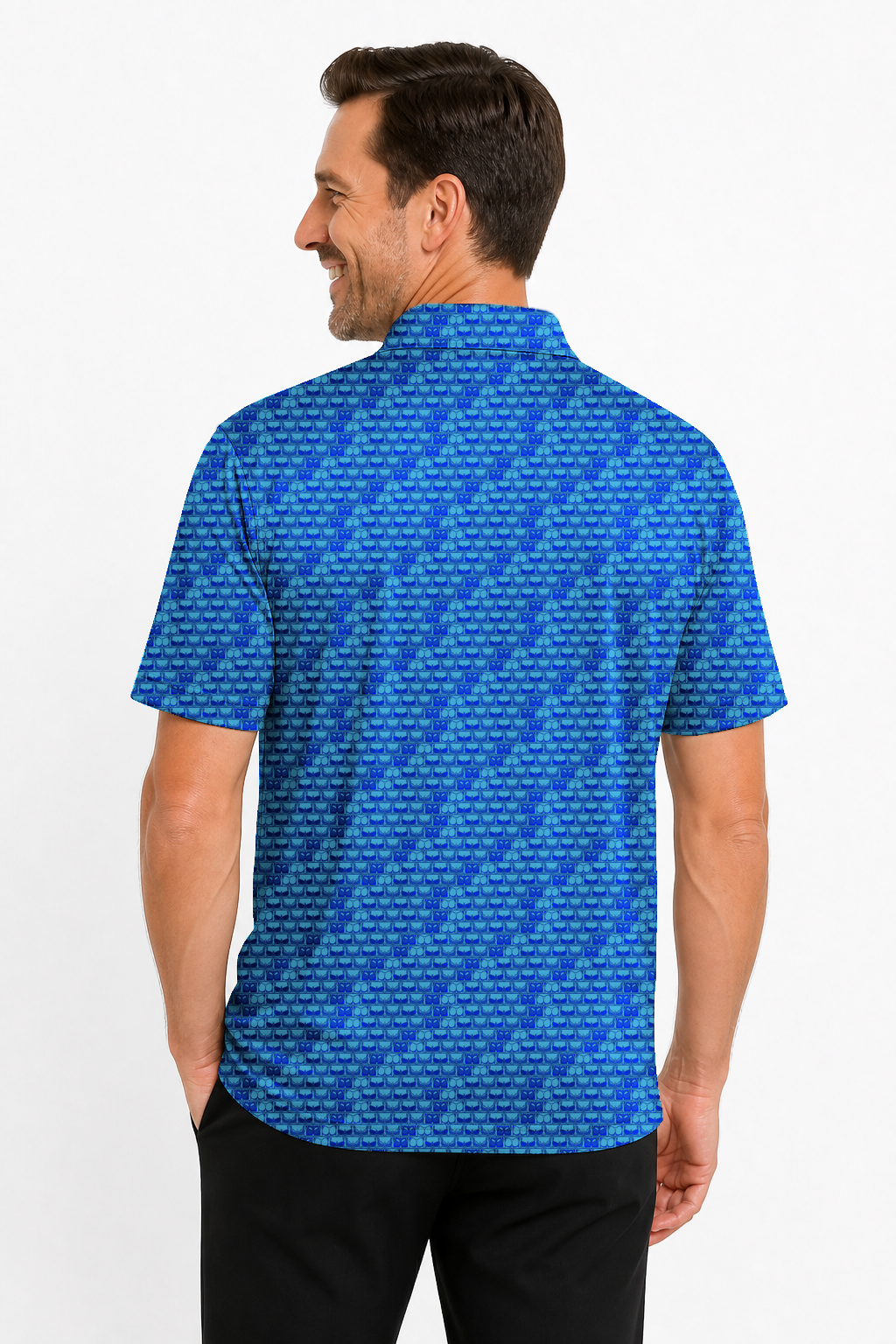 Lowrise Highleg Double Take Golf Polo Shirt 05 – male back