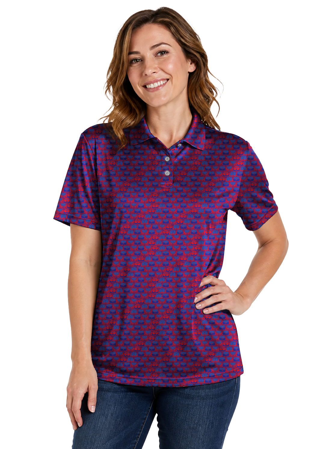 Lowrise Highleg Double Take Golf Polo Shirt 02 – female front