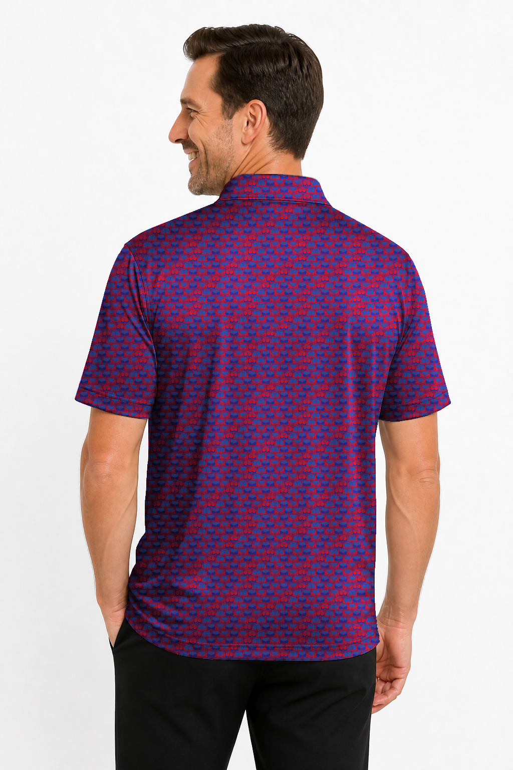 Lowrise Highleg Double Take Golf Polo Shirt 02 – male back