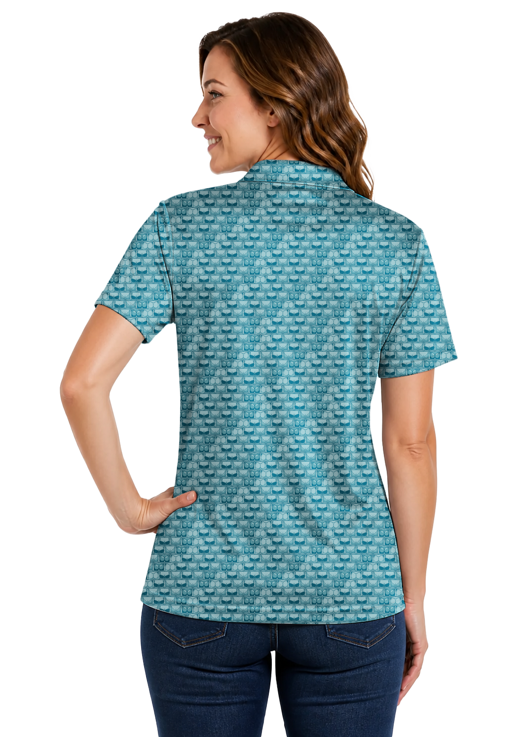 Lowrise Highleg Double Take Golf Polo Shirt 04 – female back