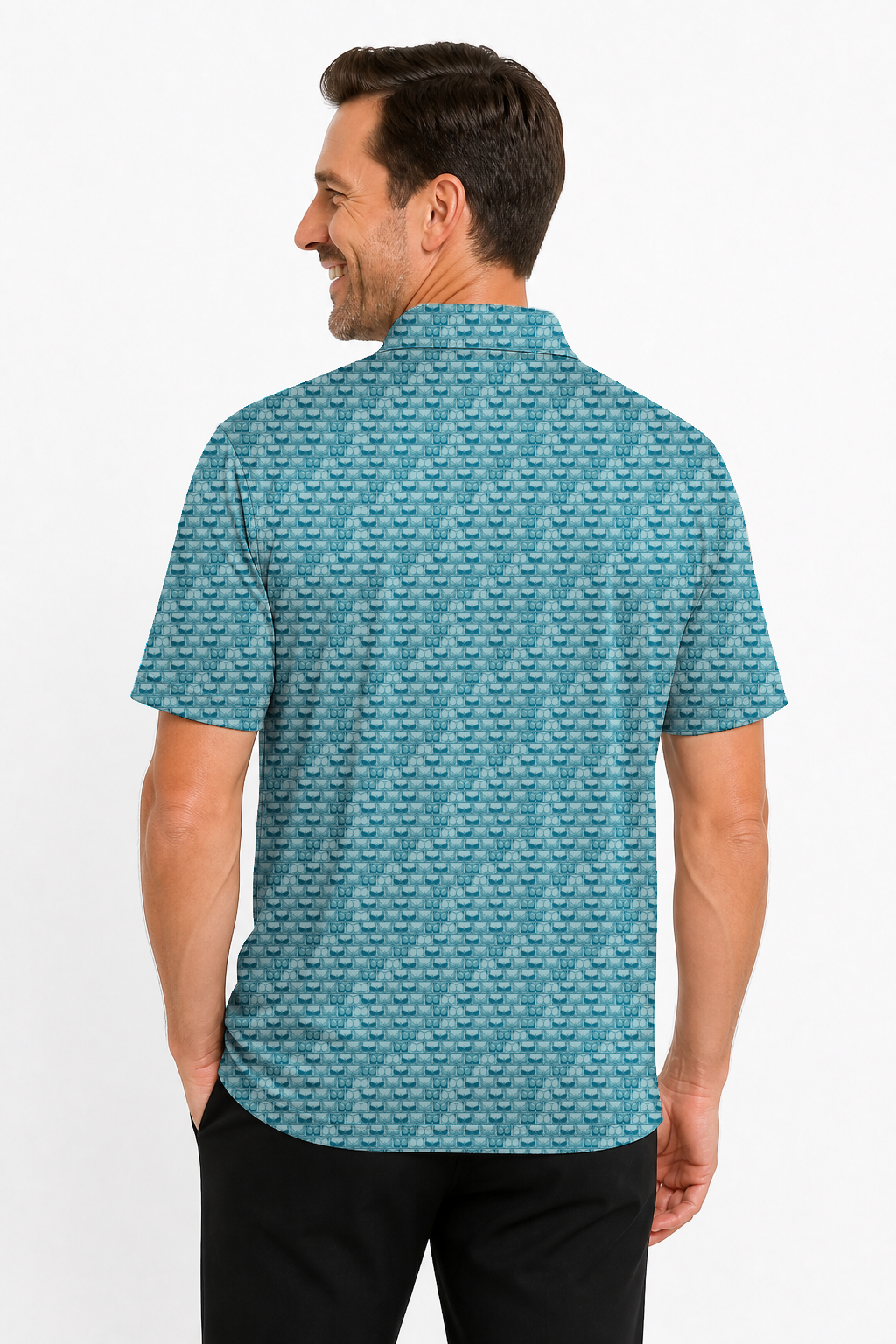 Lowrise Highleg Double Take Golf Polo Shirt 04 – male back